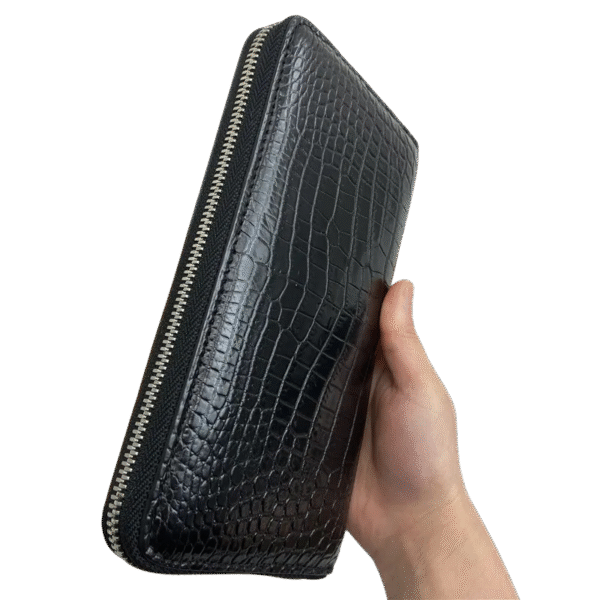 Genuine Crocodile Leather Wallet with Zipper