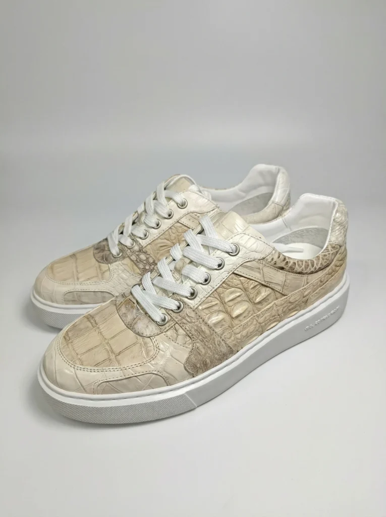 Himalayan White Crocodile Sneakers
