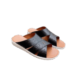 Ostrich Leather Slide Sandals