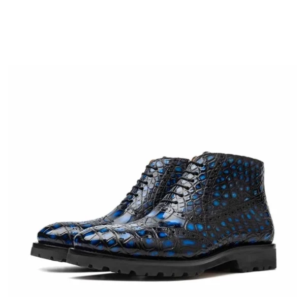 Blue Crocodile Brogue Boots