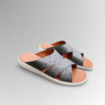 Aristano Slide, ostrich leather slide sandals