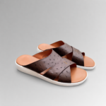 Aristano Slide, ostrich leather slide sandals