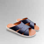 Aristano Slide, ostrich leather slide sandals