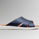 Aristano Slide, ostrich leather slide sandals