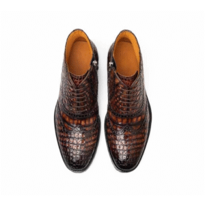 Brown Crocodile Brogue Boots