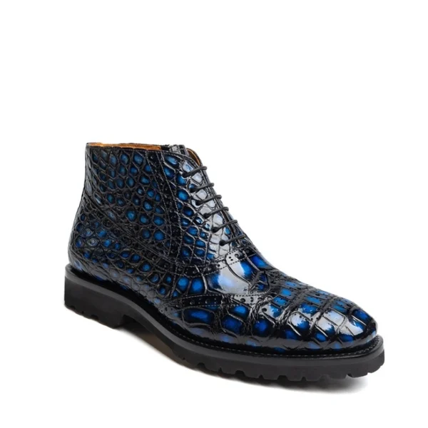 Blue Crocodile Brogue Boots