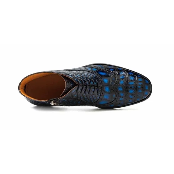 Blue Crocodile Brogue Boots