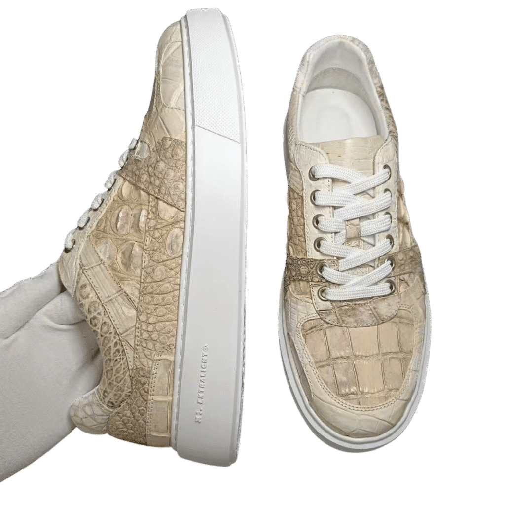 Himalayan White Crocodile Sneakers