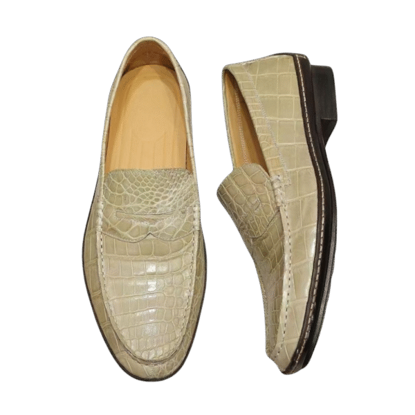 crocodile leather loafers