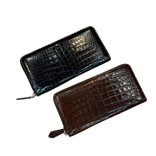 Genuine Crocodile Leather Wallet with Zipper