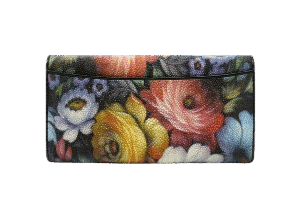 Floral Stingray Leather Wallet