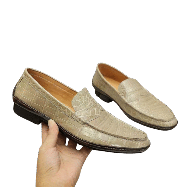 crocodile leather loafers