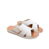 Ostrich Leather Slide Sandals