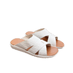 Ostrich Leather Slide Sandals