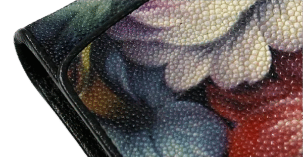 Floral Stingray Leather Wallet