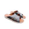 Ostrich Leather Slide Sandals