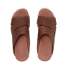 Ostrich Leather Slide Sandals