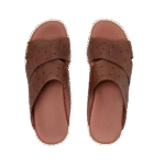 Ostrich Leather Slide Sandals