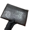 Genuine Ostrich Leather Zipper Pouch