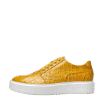 Gold Crocodile Leather Sneakers