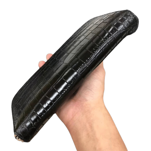Genuine Crocodile Leather Wallet with Zipper