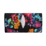 Floral Stingray Leather Wallet