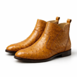 Ostrich Leather Chelsea Boots