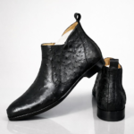 Ostrich Leather Chelsea Boots