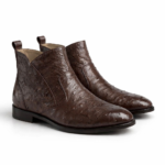 Ostrich Leather Chelsea Boots