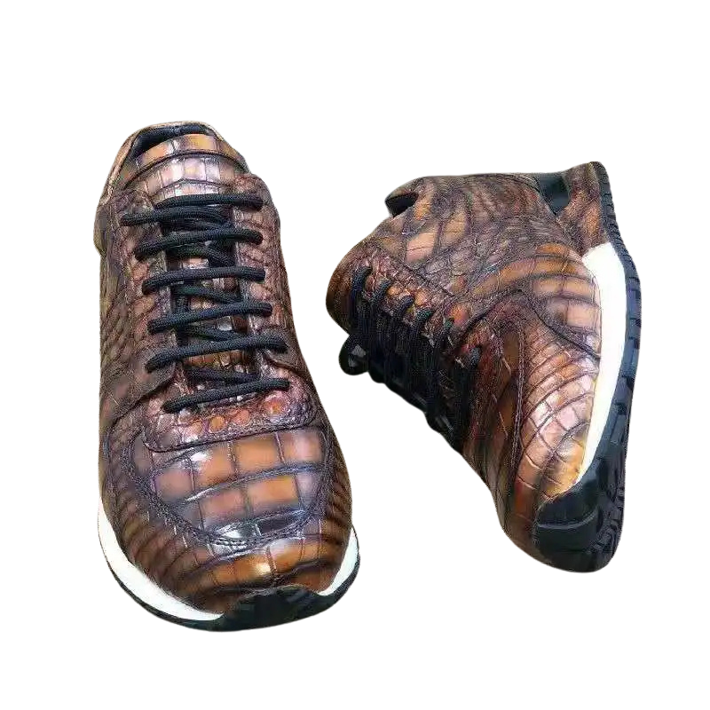 Crocodile Leather Handpainted Sneakers