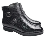 Crocodile Leather Double Monk Boots