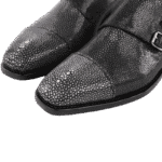 Stingray Leather Double Monk Strap Shoes-alt2