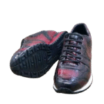 Crocodile Skin Red Handpainted Sneakers