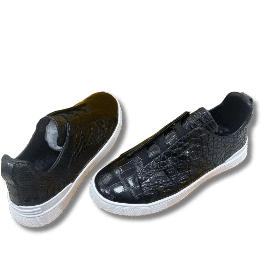 Crocodile Leather Elastic Band Sneakers-alt6