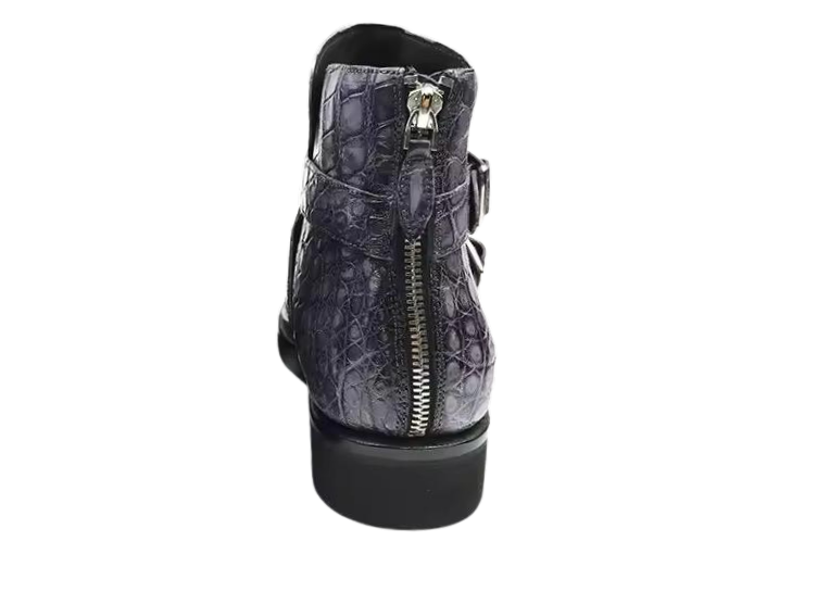 Crocodile Leather Double Monk Boots
