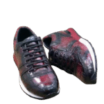 Crocodile Skin Red Handpainted Sneakers