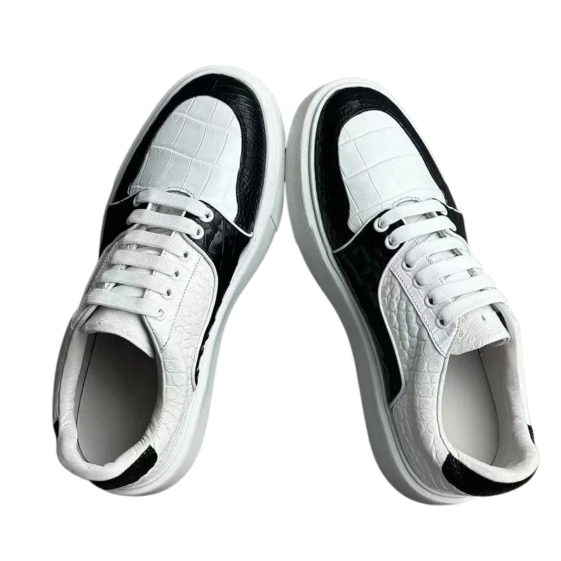 Crocodile Leather Bicolor Sneakers