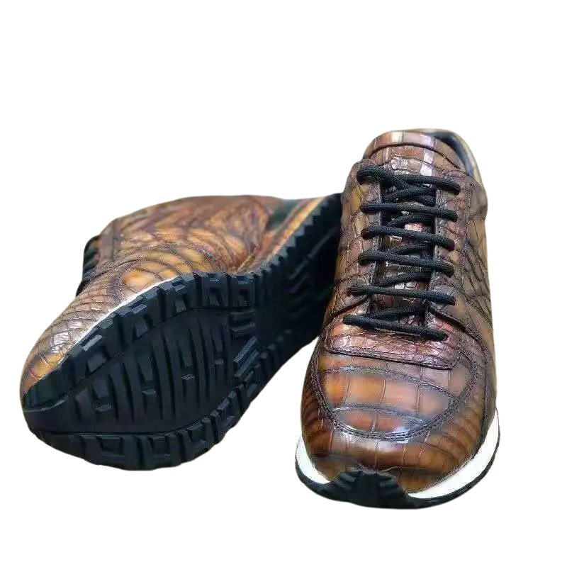 Crocodile Leather Handpainted Sneakers