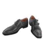 Stingray Leather Double Monk Strap Shoes-alt9