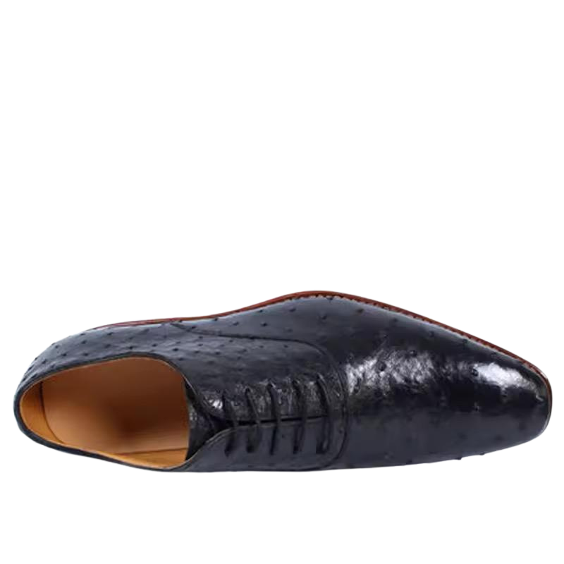 men's ostrich leather derby