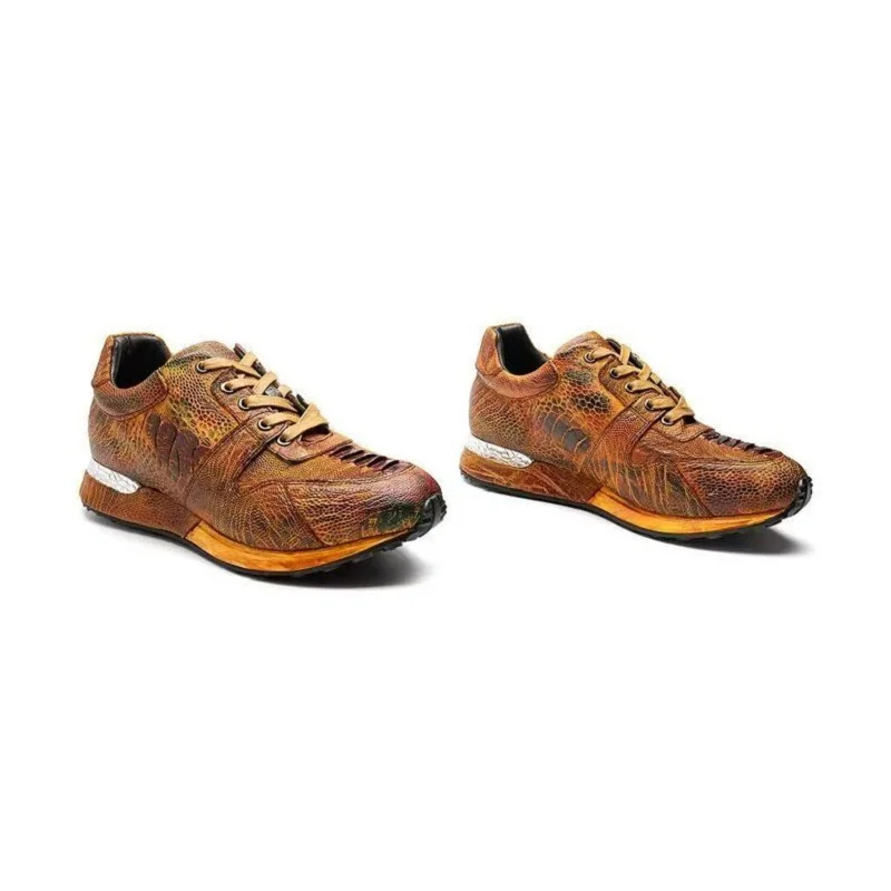 Ostrich Leather Handcrafted Sneakers