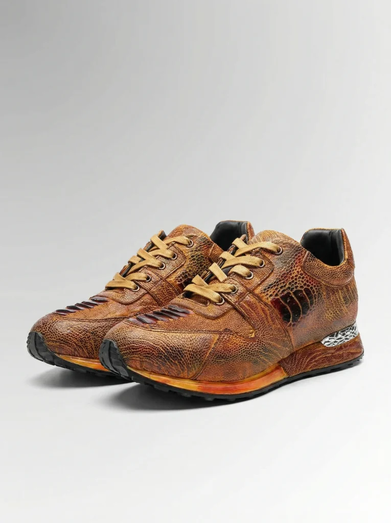 Ostrich Leather Handcrafted Sneakers