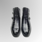 Crocodile Leather Double Monk Boots
