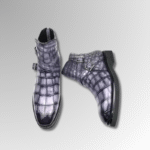 Crocodile Leather Double Monk Boots