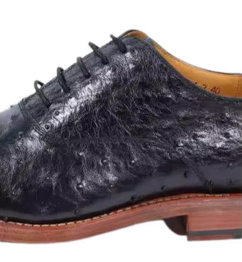 men's ostrich leather derby