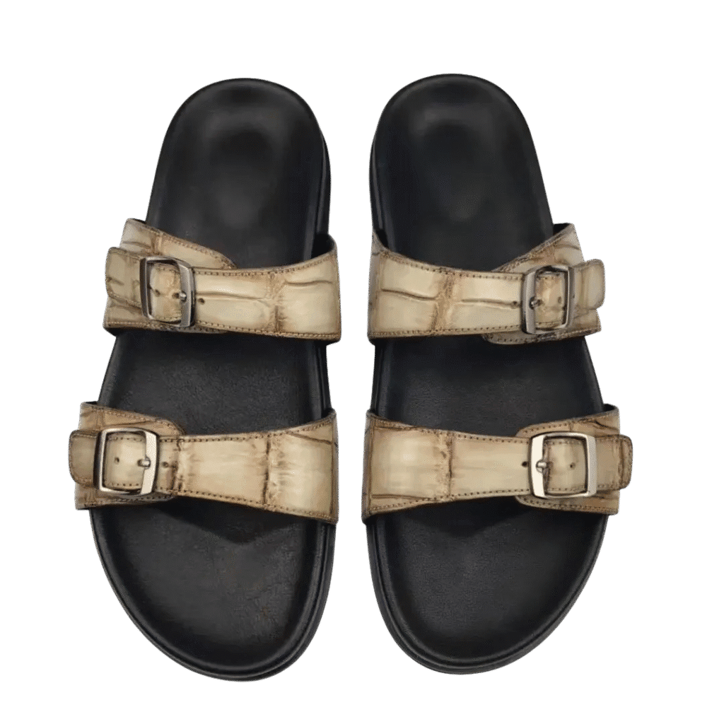 Crocodile Leather Sandals=alt6