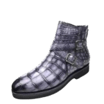 Crocodile Leather Double Monk Boots