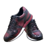 Crocodile Skin Red Handpainted Sneakers