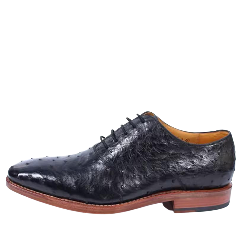 men's ostrich leather derby