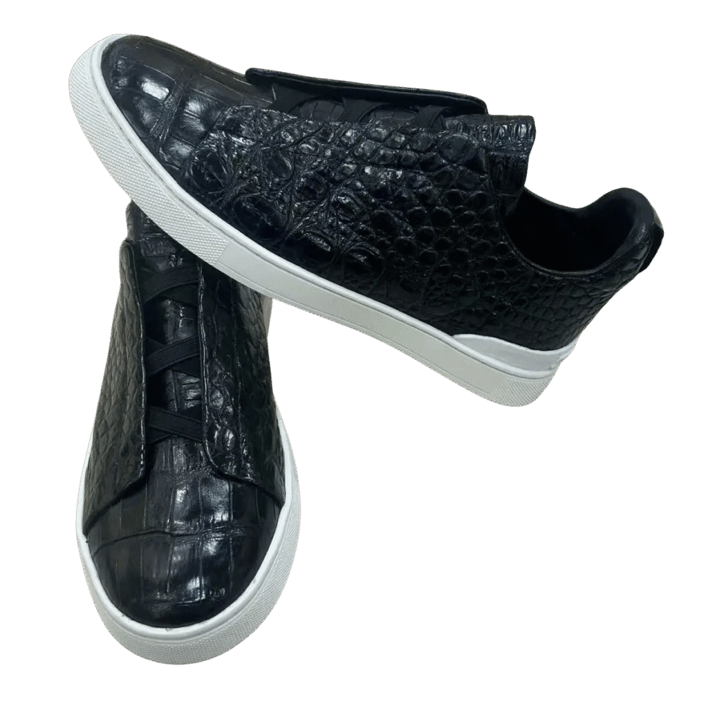 Crocodile Leather Elastic Band Sneakers-alt3